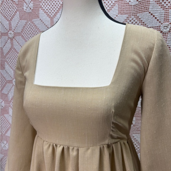 Vintage 70s Romantic Prairie Lace Trim Empire Maxi Dress – Handcrafted - Picture 4 of 14